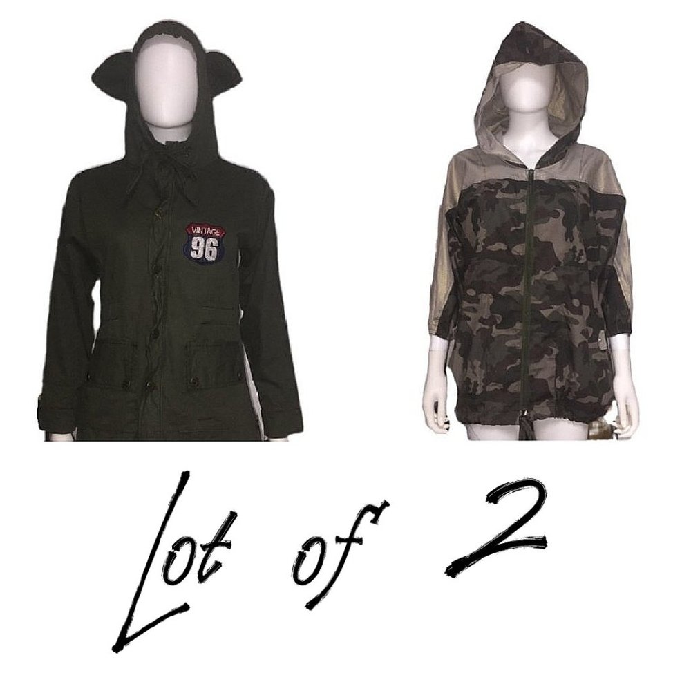 Lot of 2 Green Parkas/Windbreakers